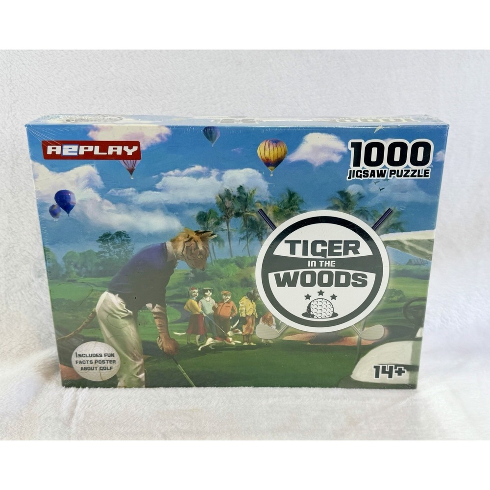 Tiger In The Woods A2Play 1000 Pc Sealed Puzzle Golf Hot Air Balloons Cats Dogs